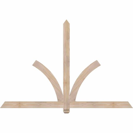 Ekena Millwork Redmond Smooth Timber Gable Bracket, Douglas Fir, 72"W x 48"H x 1 1/2"D x 3 1/2"F, 16/12 Pitch GBW072X48X0204RED00SDF